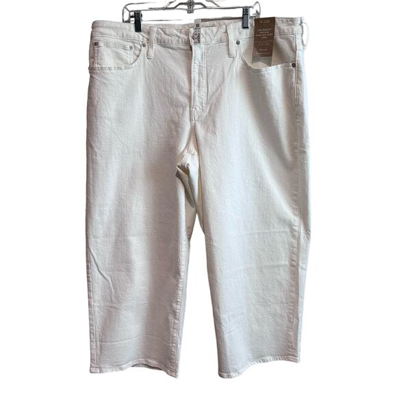 Madewell The Plus Perfect Vintage Wide-Leg Crop Jean 20W Tile White - Picture 2 of 11